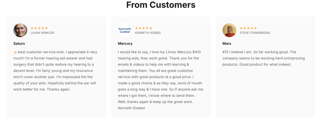 Customer Reviews and Ratings LINNER OTC Hearing Aids 6