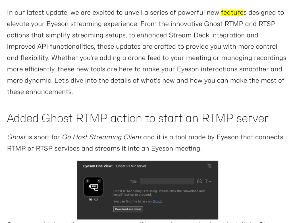 Features and Functionality Eyeson 3