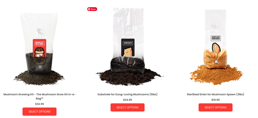 Price Range MushroomSupplies
