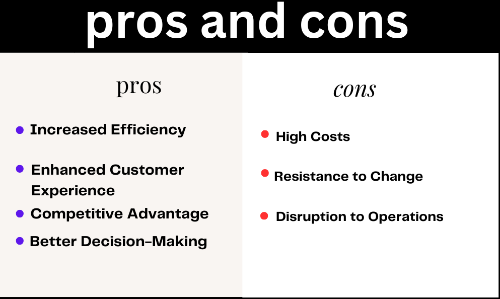 PROS AND CONS Business Transformation